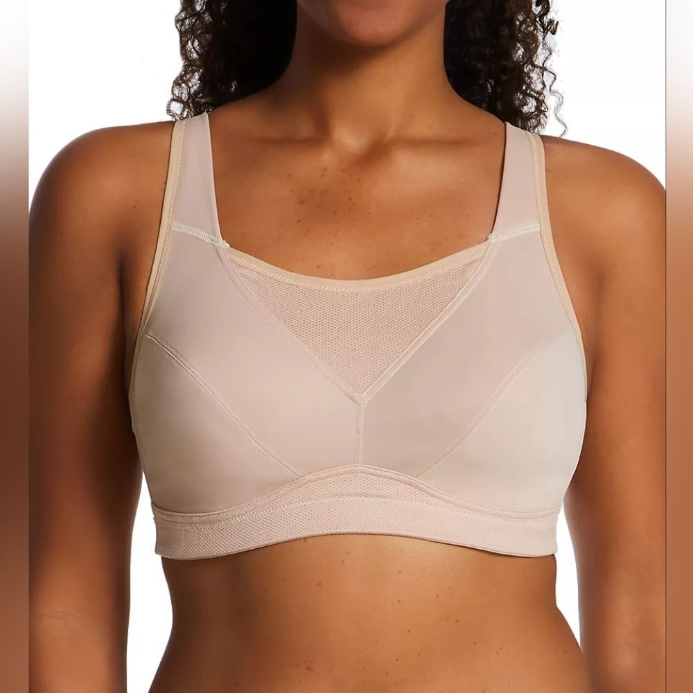 PLAYTEX Secrets Bounce Control Anchorstrap US4221 Wicking Wireless Bra Taupe NWT